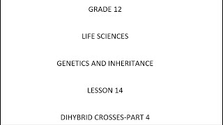 Grade 12 Dihybrid Crosses Part 4 [upl. by Lletnom222]