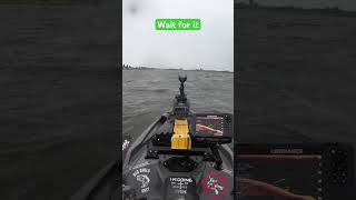 Rough water on the farm pond High winds and rain at Lake Mozingo FSB kayakbassfishing [upl. by Yelkao]