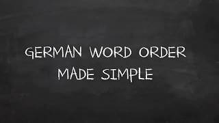 German Word Order Nothing Easier Than That [upl. by Lyudmila]