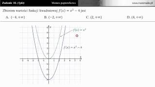 10 Zbiór wartości funkcji kwadratowej matura poprawkowa z matematyki 2011 [upl. by Olrac]