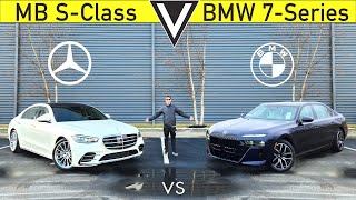 ULTIMATE LUXURY FIGHT  2023 BMW 7Series vs 2023 Mercedes SClass Comparison [upl. by Cormac]