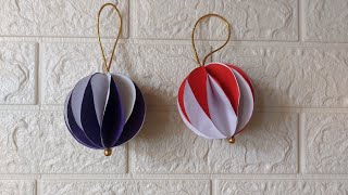 DIY paper Ball hanging home decor for ChristmasHandmade craft [upl. by Allana]