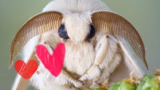 INSANELY Adorable Fluffy Silkworm Moth Bombyx mori in 4K [upl. by Betta]