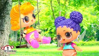 🏕 LOL Surprise Dolls Backyard Camping Sleep Over [upl. by Jr]