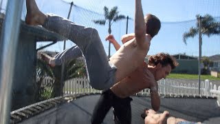 WWE  Cody Rhodes vs Roman Reigns Trampoline [upl. by Katleen]