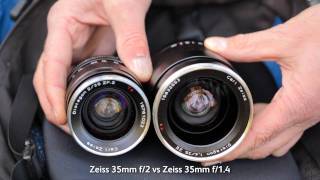 Zeiss 35mm f14 Distagon for Canon or Nikon vs Canon 3514L Zeiss 352 [upl. by Terle549]