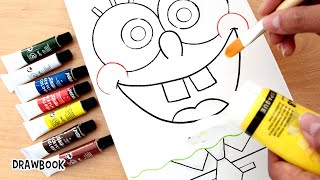 How to Draw and Paint SPONGEBOB  Acrylic Paint on Canvas [upl. by Lledniuq858]