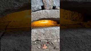 The Light Within the Stone Wall  shorts construction technique stone homedecor [upl. by Aerdnaek427]