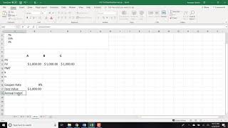 Bond Valuation In Excel [upl. by Ahsel844]