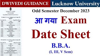 LU BBA Exam date 2023 Lucknow University BBA NEP exam date sheet 2023 lu exam update lu exam news [upl. by Ahsitan71]