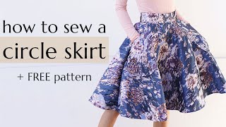 How to sew a circle skirt with FREE Veronika sewing pattern [upl. by Aicxela]