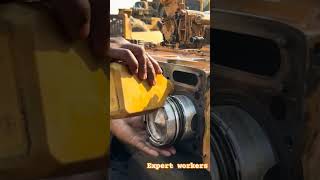 Dozer engine rebuild piston installing in shortsvideo trucking workshop youtubeshorts viral [upl. by Wiley]