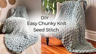 Seed Stitching For Beginners  Easy Blanket Tutorial With Chenille Yarn 🧶 [upl. by Eelek41]