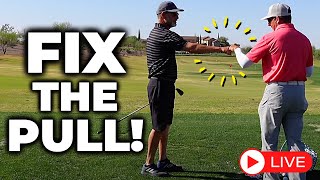 Golf Lesson Stop Pulling Golf Shots And Chunking Irons LIVE [upl. by Chaudoin]