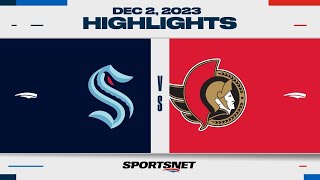 NHL Highlights  Kraken vs Senators  December 2 2023 [upl. by Halie663]