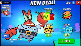 Mr Krabs Tick from The Krusty Krab 🤩  brawlstars skin [upl. by Xanthus203]