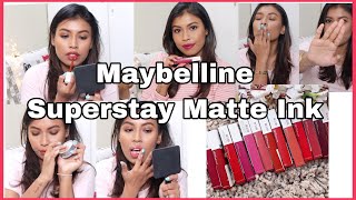 Maybelline Superstay Matte Ink Swatches amp Review  India  MediumTanDusky Skin Tone [upl. by Palladin]