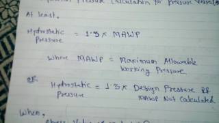 Hydro test Pressure Calculation for Pressure vessel amp Piping [upl. by Anirehtak]