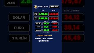 21 Eylül 2024 Son Dakika Döviz Kuru  Güncel Döviz Kuru  Altın Dolar Euro Gram Altın Fiyatı [upl. by Stefan244]