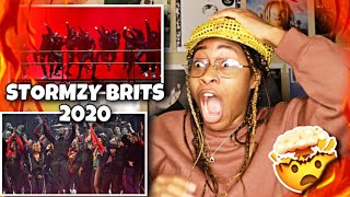 AMERICAN REACTS TO STORMZY LIVE AT THE BRITS 2020 Heavy is the Head amp Anybody  🔥😭  Favour [upl. by Anirahtak980]