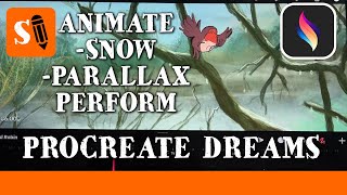 Procreate Dreams Tutorial How to animate Snow Moving Background and Perform [upl. by Atima537]