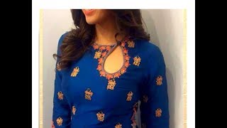 Front Neck Design for Churidar  Kurti Full Tutorial  Very Simple amp Easy Cutting amp Stithcing [upl. by Vokaay]