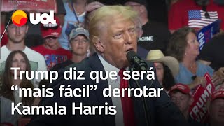 Após Biden desistir de reeleição Trump diz que será “mais fácil” derrotar Kamala Harris [upl. by Anen178]