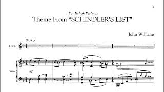 Schindlers List Piano Accompaniment Violin Duet D minor [upl. by Ttirrej]