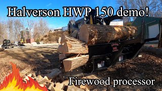 Halverson HWP 150 skid steer firewood processor CCEQUIPMENT demo [upl. by Aramad]