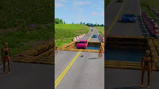 Cars vs Big Water Pit 2 BeamNG Drive [upl. by Elnora]