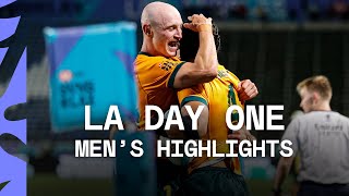 Australia BATTLE hard to gain the result of the day  LA HSBC SVNS Day One Mens Highlights [upl. by Eilzel]