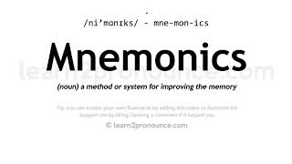 Pronunciation of Mnemonics  Definition of Mnemonics [upl. by Nortyad]