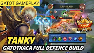 GATOTKACA FULL TANK BUILD  GATOTKACA BEST BUILD AND EMBLEM 2024  MLBB [upl. by Annoid]