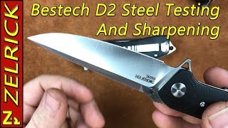 Bestech D2 Steel Testing and Sharpening [upl. by Anitnerolf]