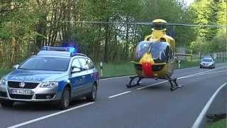 EC 135 RTH Christoph 23 auf der L 288 bei Westerburg [upl. by Yc830]