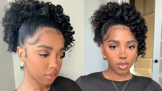 Fast Protective HAIRSTYLES FOR NATURAL TRANSITIONING HAIR Natural Hairstyles how to [upl. by Hennie]