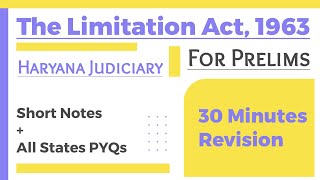 Limitation Act 1963 Complete Revision With All State PYQs for RJS rajasthanjudiciary rjs2024 [upl. by Ayeka]