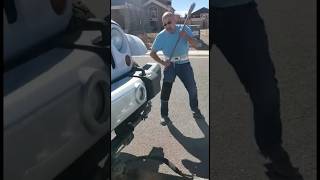 Desperate Attempt Man Tries to Sever Jeep from Trailer [upl. by Yneffit]