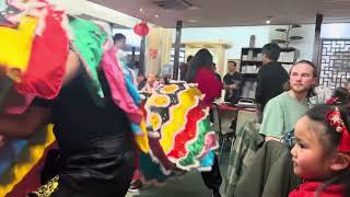 Chinese New Year Dragon Dance at restaurant [upl. by Apeed]