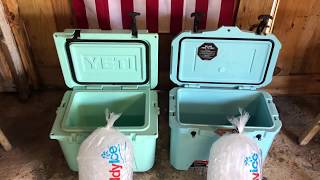 Yeti Roadie 20 VS Walmart Ozark Trail Cooler Review and Ice Hold Test [upl. by Aicenev]