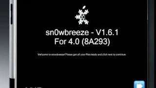 Jailbreak iOS 4 Sn0wbreeze v161 [upl. by Acirred]