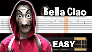 La Casa de Papel  Bella Ciao  EASY Guitar tutorial TAB [upl. by Yleen]