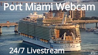 LIVE  Port Miami Webcam with VHF Marine Radio Feed from PTZtv [upl. by Klemperer669]