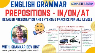 Prepositions inonat  How to Use Prepositions Correctly in English Complete amp Easy Explanation [upl. by Ttekcirc]