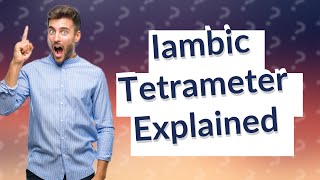 Is iambic tetrameter a structure [upl. by Alyakcm]