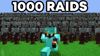 I Won 1000 Raids in Minecraft [upl. by Ahtilat554]