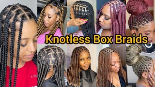 Elegant Knotless Box Braids Hairstyles 2024  Knotless Braids for Black Women  Jumbo Braids [upl. by Aleacin]