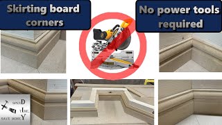 How to cut skirting board or baseboard corners No power tools required [upl. by Strong]