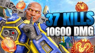 Gibraltar 37 Kills and 10600 Damage Gameplay Wins  Apex Legends No Commentary [upl. by Adlesirc]