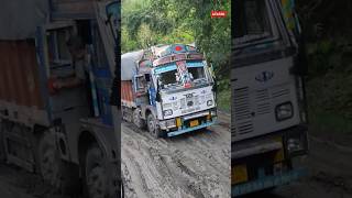 Truck stuck in Mizoram road muddyroad truck road badroads driver driving mudthenzawlmizoram [upl. by Stevens]